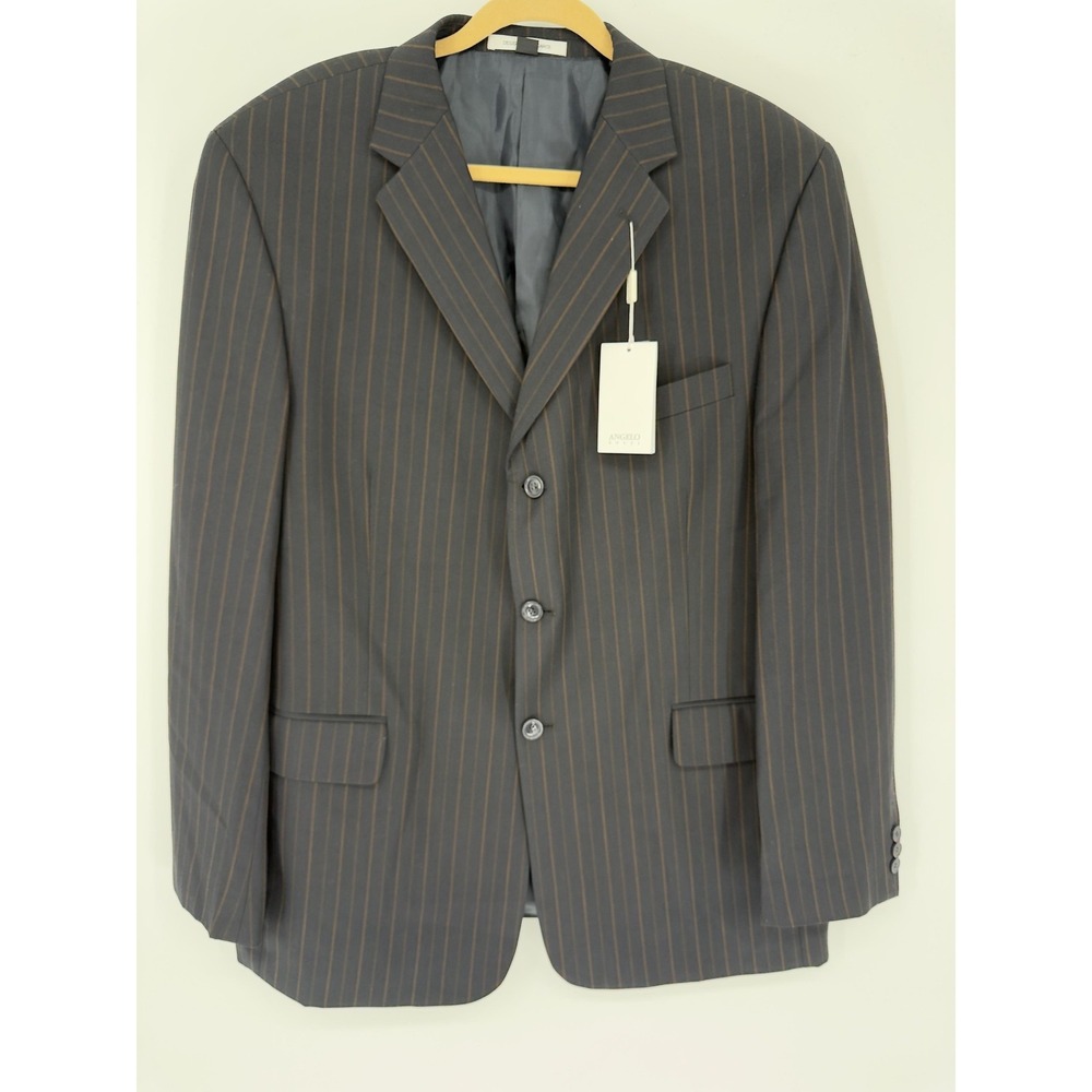 Angelo Rossi‎ Blazer Mens 46R Navy Pinstripe Single Breasted 3 Button Lined RM3